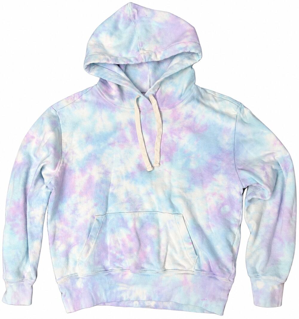 GAP Women's Pastel Blue Purple Tie Dye Pullover Hoodie Sweatshirt Small